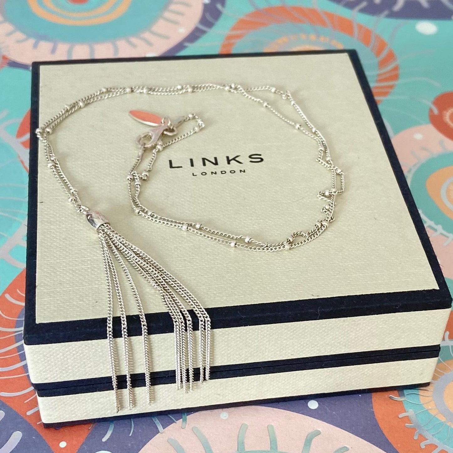 Links of London Sterling Silver Silk Row Necklace