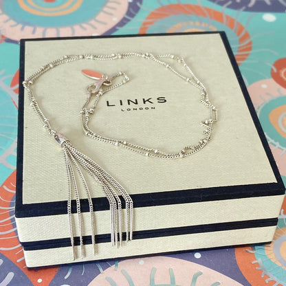 Links of London Sterling Silver Silk Row Necklace