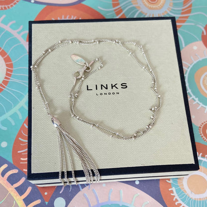 Links of London Sterling Silver Silk Row Necklace