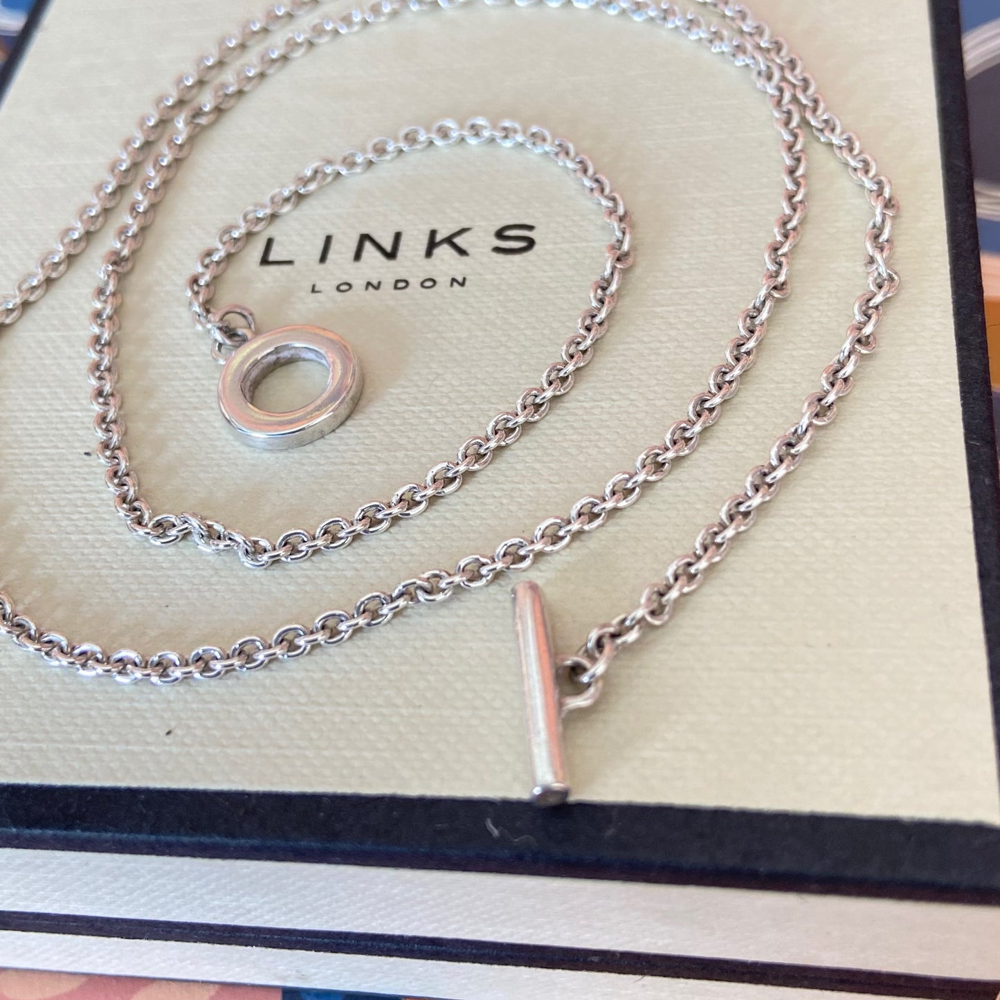 Links of London Sterling Silver Delicate Chain Necklace with a T Bar Clasp