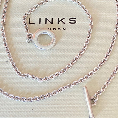 Links of London Sterling Silver Delicate Chain Necklace with a T Bar Clasp