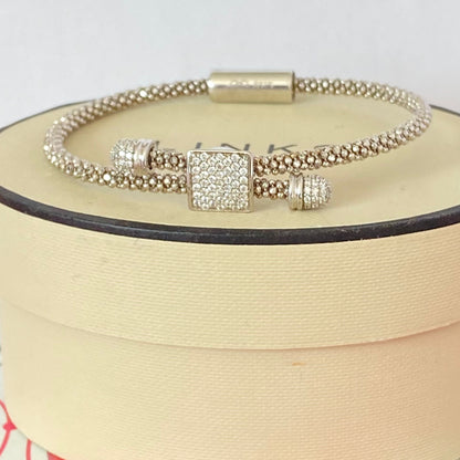 Links of London Sterling Silver Star Dust Toggle Square Bracelet with a magnetic clasp