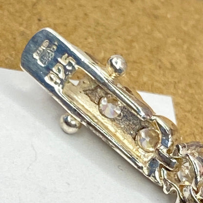 Sterling Silver Tennis Bracelet with Clear  Crystal Cubic Zirconia Stones