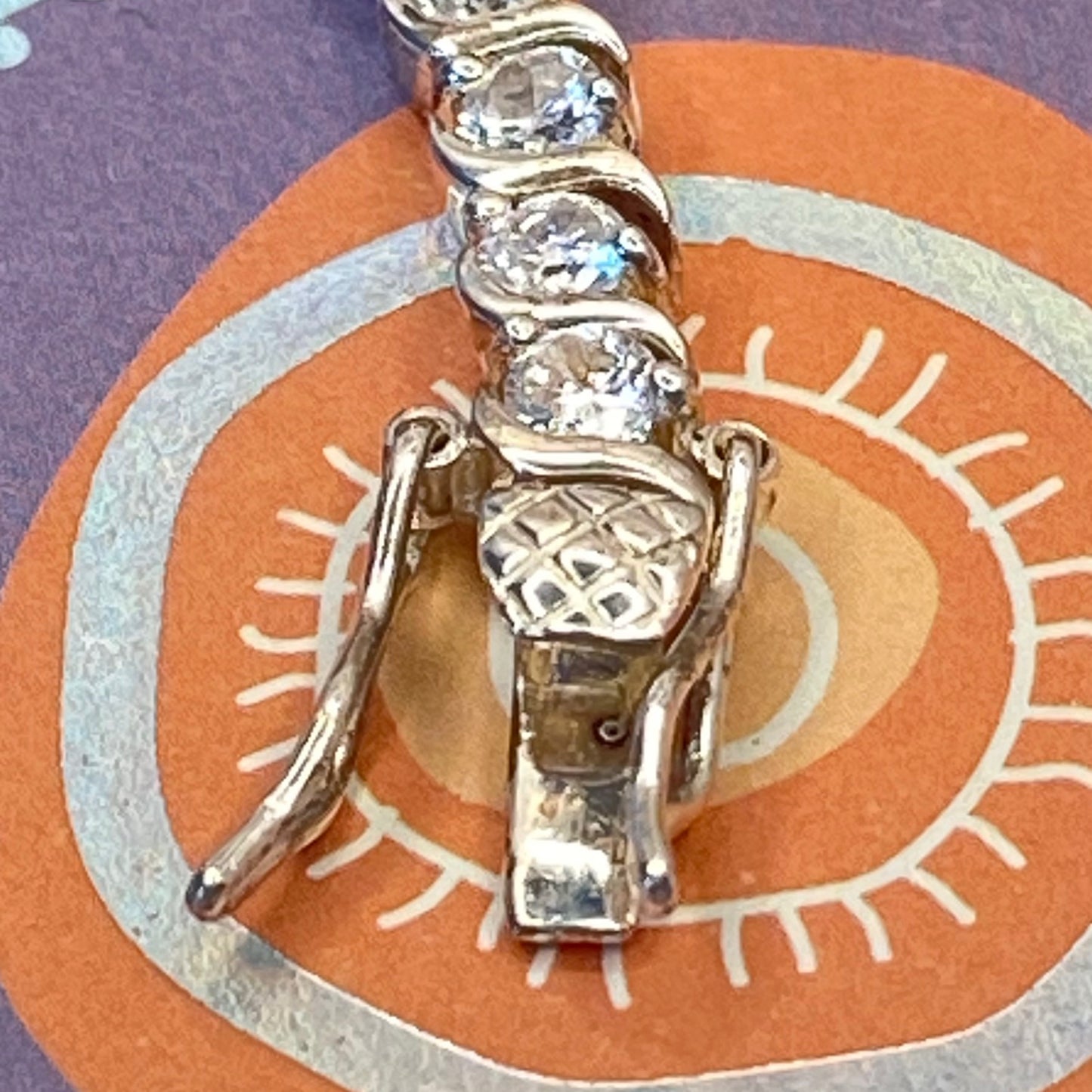 Sterling Silver Tennis Bracelet with Clear  Crystal Cubic Zirconia Stones