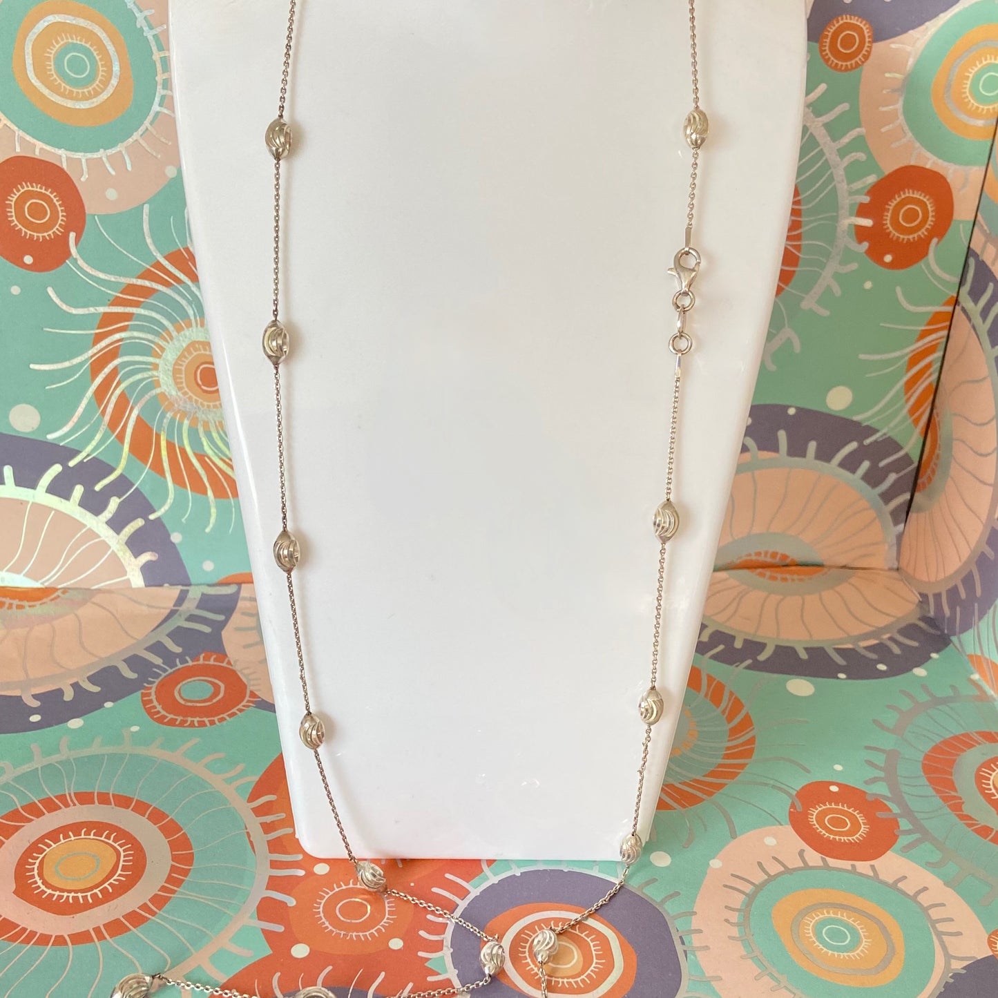 Links of London Sterling Silver Essentials Beaded Necklace – 80cm