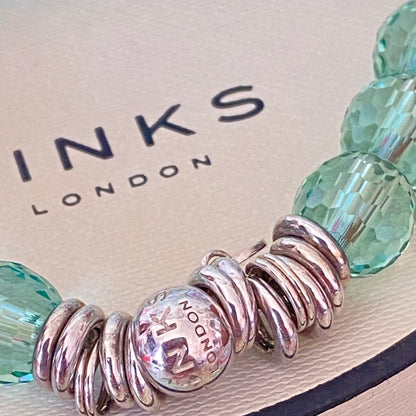 Links of London  Sterling Silver Green Crystal  Sweetie Bracelet