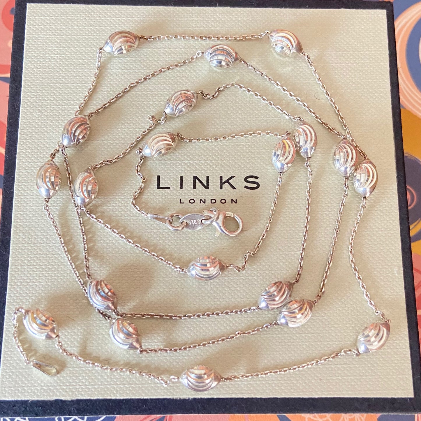 Links of London Sterling Silver Essentials Beaded Necklace – 80cm