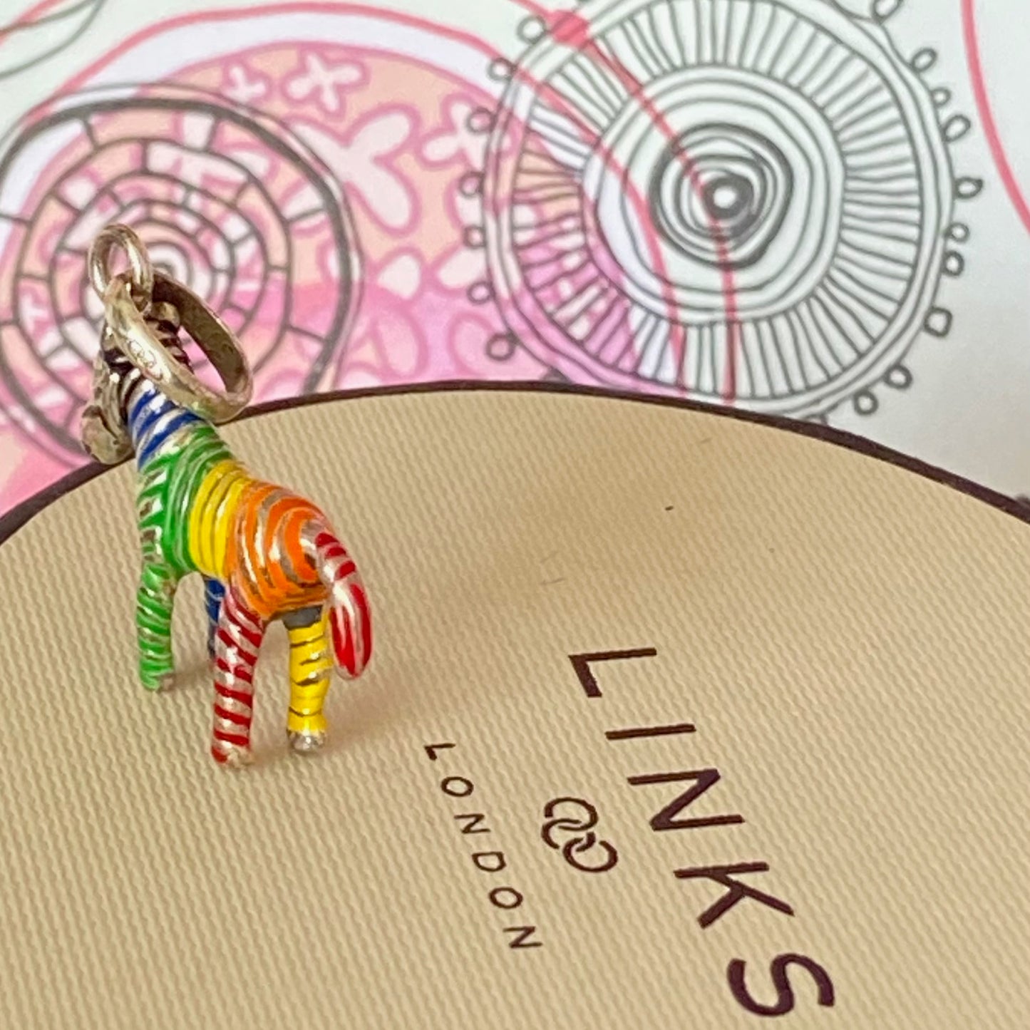 New! Links of London Enamel Rainbow Zebra