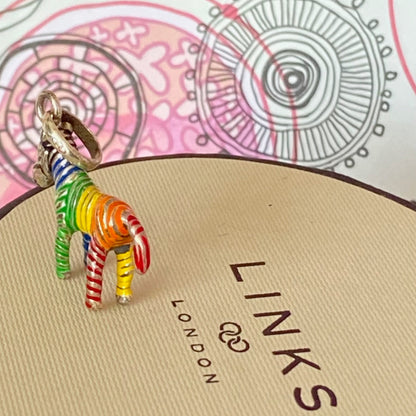 New! Links of London Enamel Rainbow Zebra