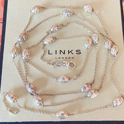 Links of London Sterling Silver Essentials Beaded Necklace – 80cm