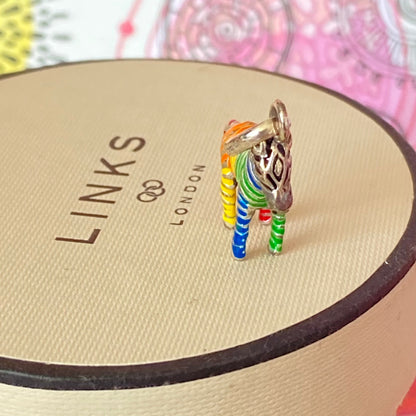 New! Links of London Enamel Rainbow Zebra