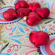 8 Heart Festive Holiday Baubles Ornaments, for Christmas, Valentine