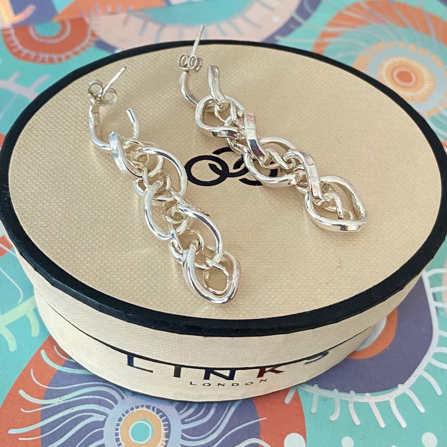 Links of London Infinity Sterling Silver Rare Chain Dropper Earrings