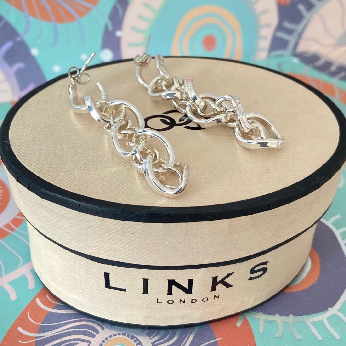 Links of London Infinity Sterling Silver Rare Chain Dropper Earrings