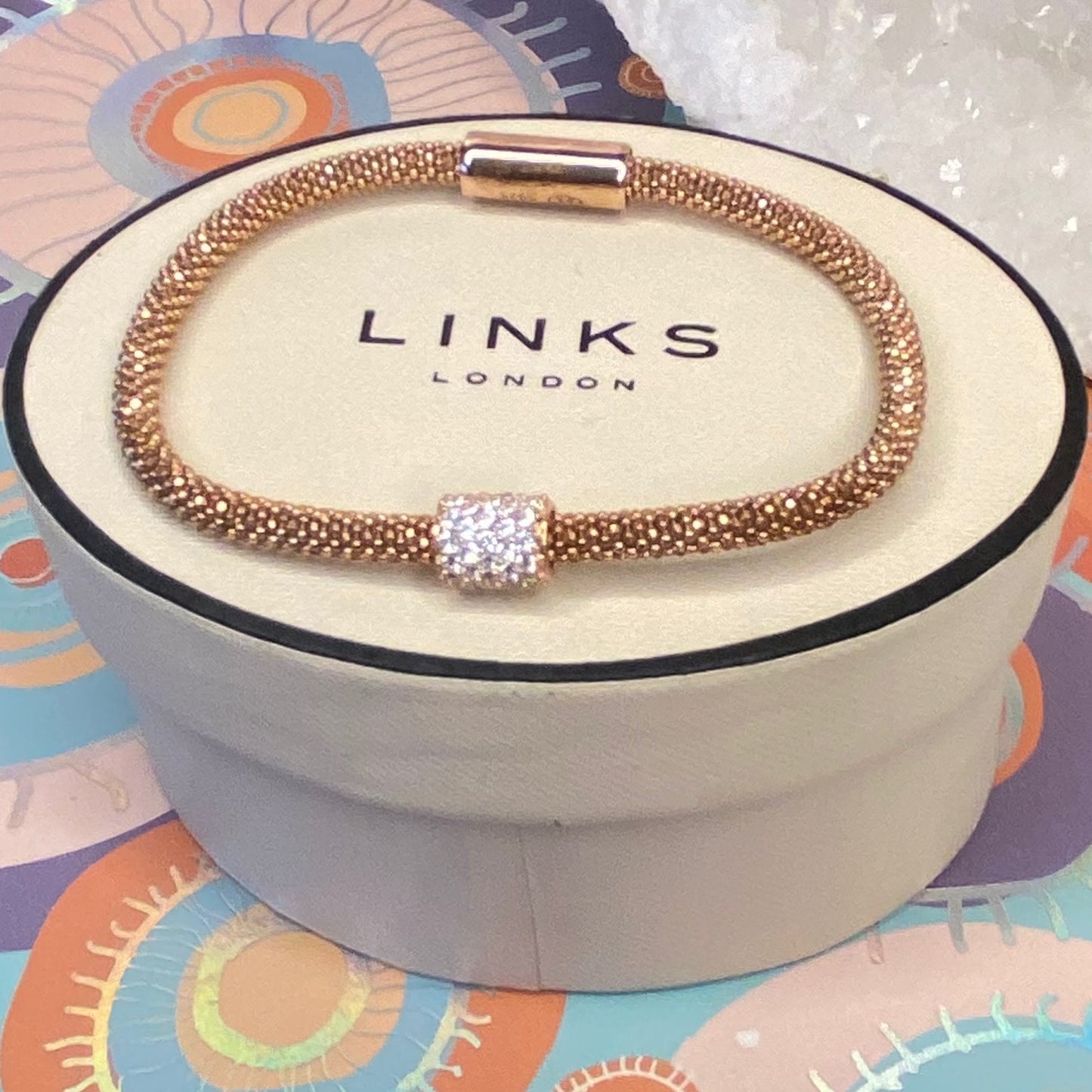 Links of London Sterling Silver Star Dust Bead Bracelet with 18ct Gold Vermeil New!