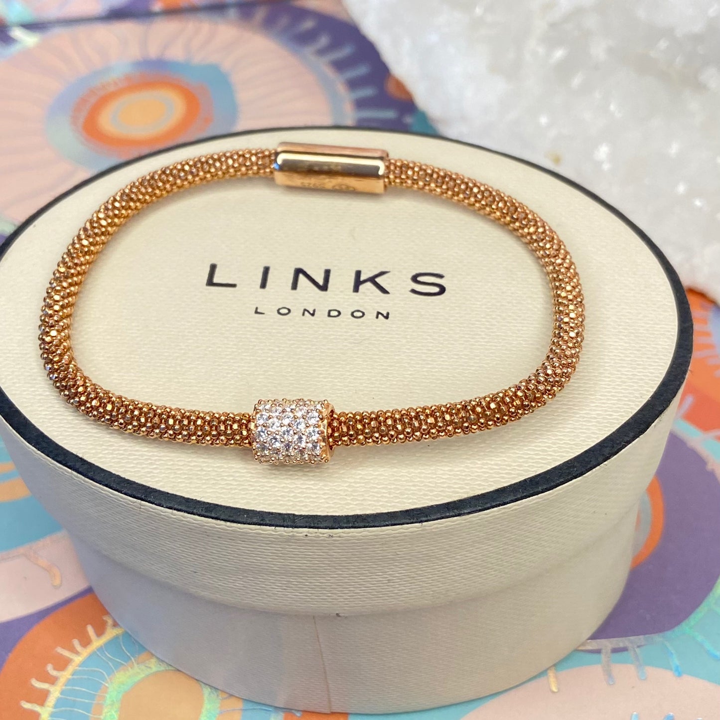 Links of London Sterling Silver Star Dust Bead Bracelet with 18ct Gold Vermeil New!
