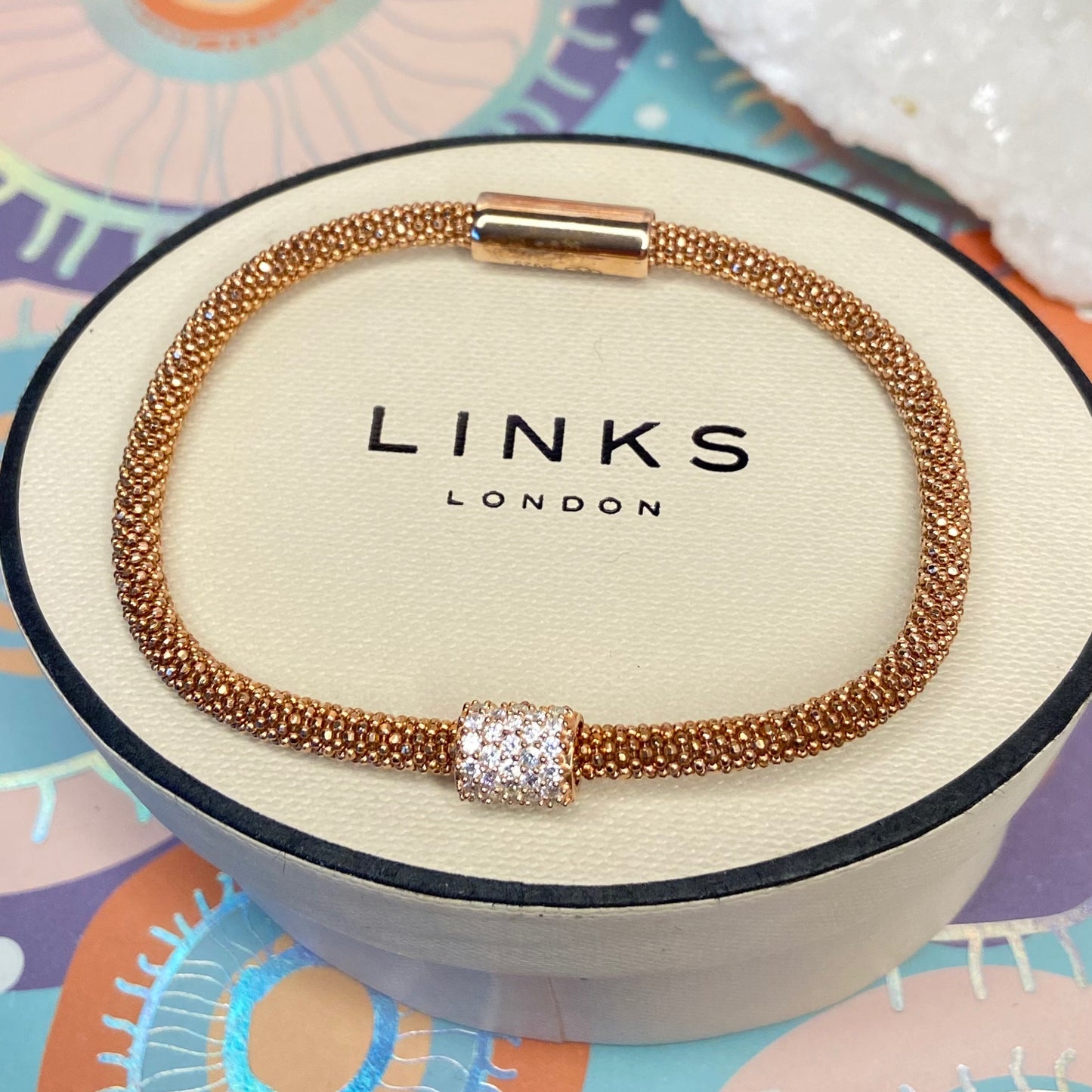 Links of London Sterling Silver Star Dust Bead Bracelet with 18ct Gold Vermeil New!