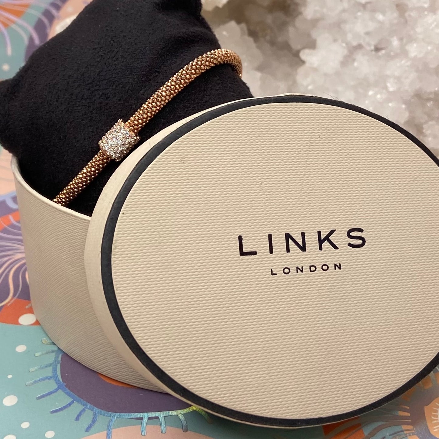 Links of London Sterling Silver Star Dust Bead Bracelet with 18ct Gold Vermeil New!