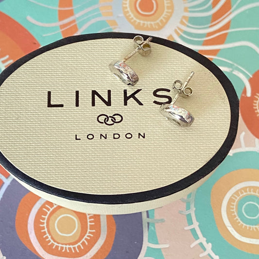 Links of London Sterling Silver Tear Drop Earrings with clear Topaz Stone