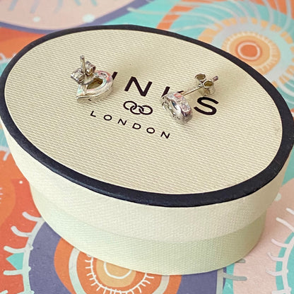 Links of London Sterling Silver Tear Drop Earrings with clear Topaz Stone