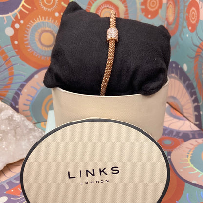 Links of London Sterling Silver Star Dust Bead Bracelet with 18ct Gold Vermeil New!