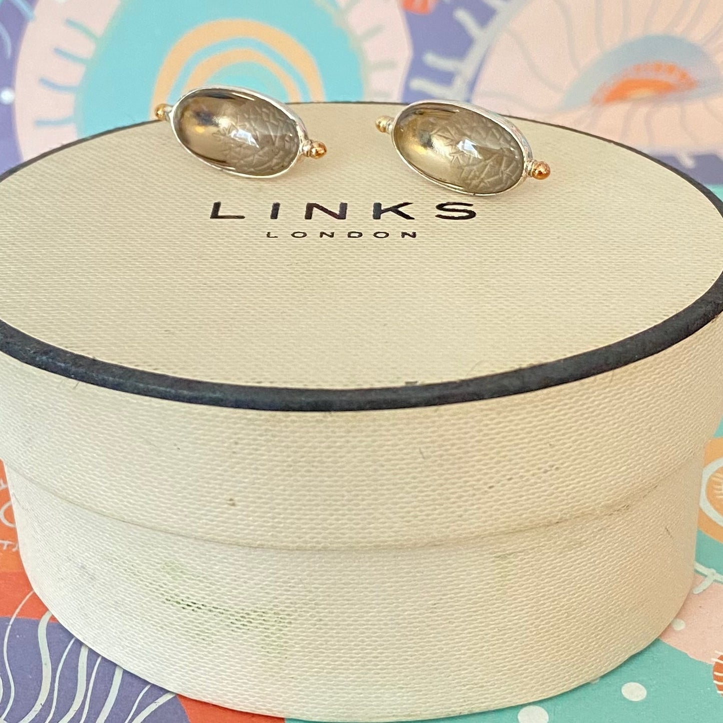 Links of London Anthology earrings smokey quartz studs sterling silver