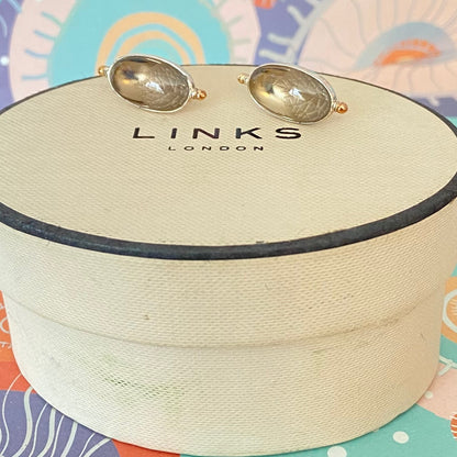 Links of London Anthology earrings smokey quartz studs sterling silver