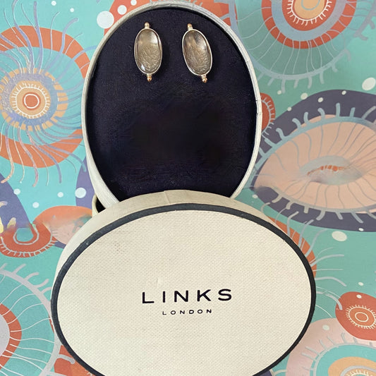 Links of London Anthology earrings smokey quartz studs sterling silver