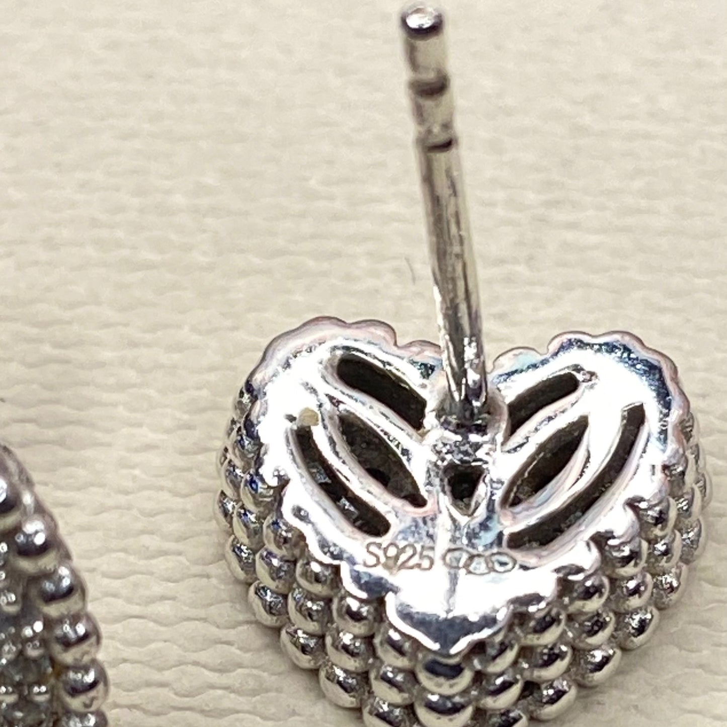 Links of London Sterling Silver Effervescence Pave Cubic Zirconia Heart Stud Earrings