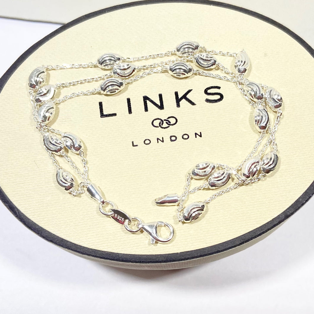 Links of London Essentials Sterling Silver 3 Row Beaded Bracelet