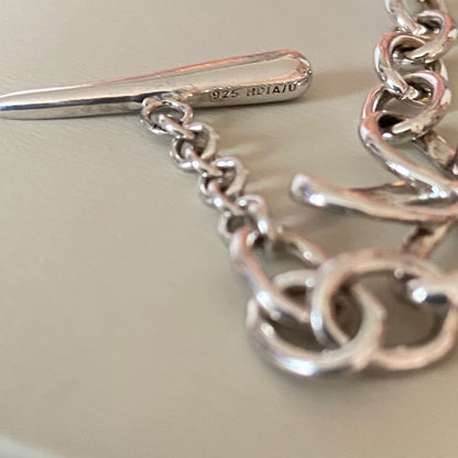 Vintage Hot Diamonds Sterling Silver and Diamond Paradise Open Petal Bracelet