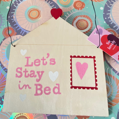 Decorative Hanging Door Sign “Do not Disturb” featuring a Heart Design made of Wood