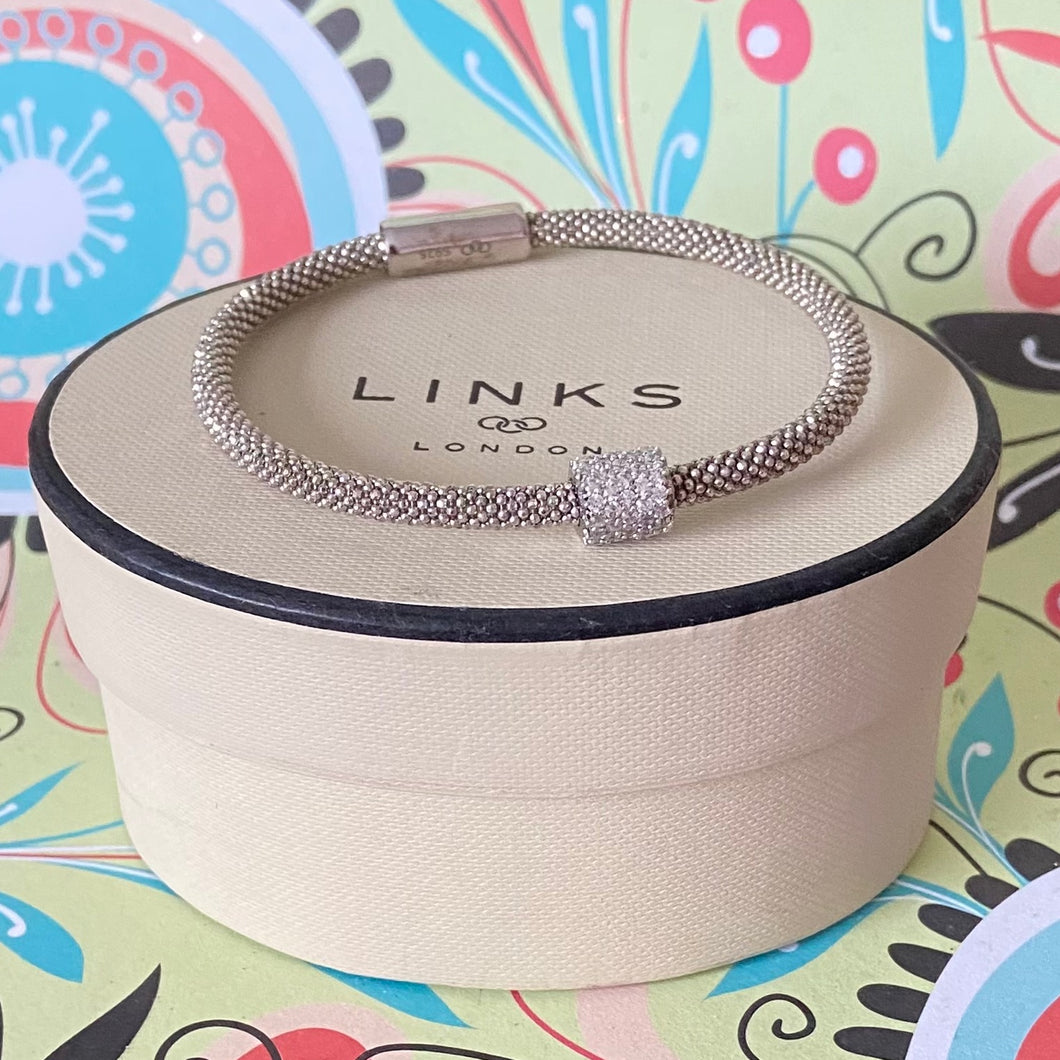 Links of London Silver Star Dust Bead Bracelet – 18.7 cm end to end Medium