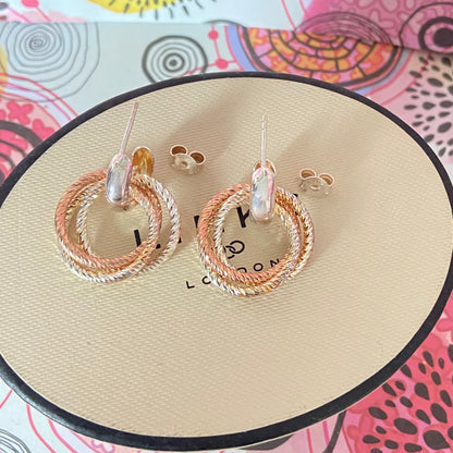 Links of London Aurora Two Colour Cluster Hoop Earrings from the Aurora Collection