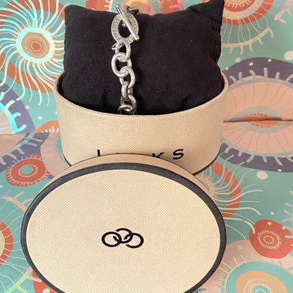 Fully Hallmarked Sterling Silver T-Bar Bracelet Links of London.  30g