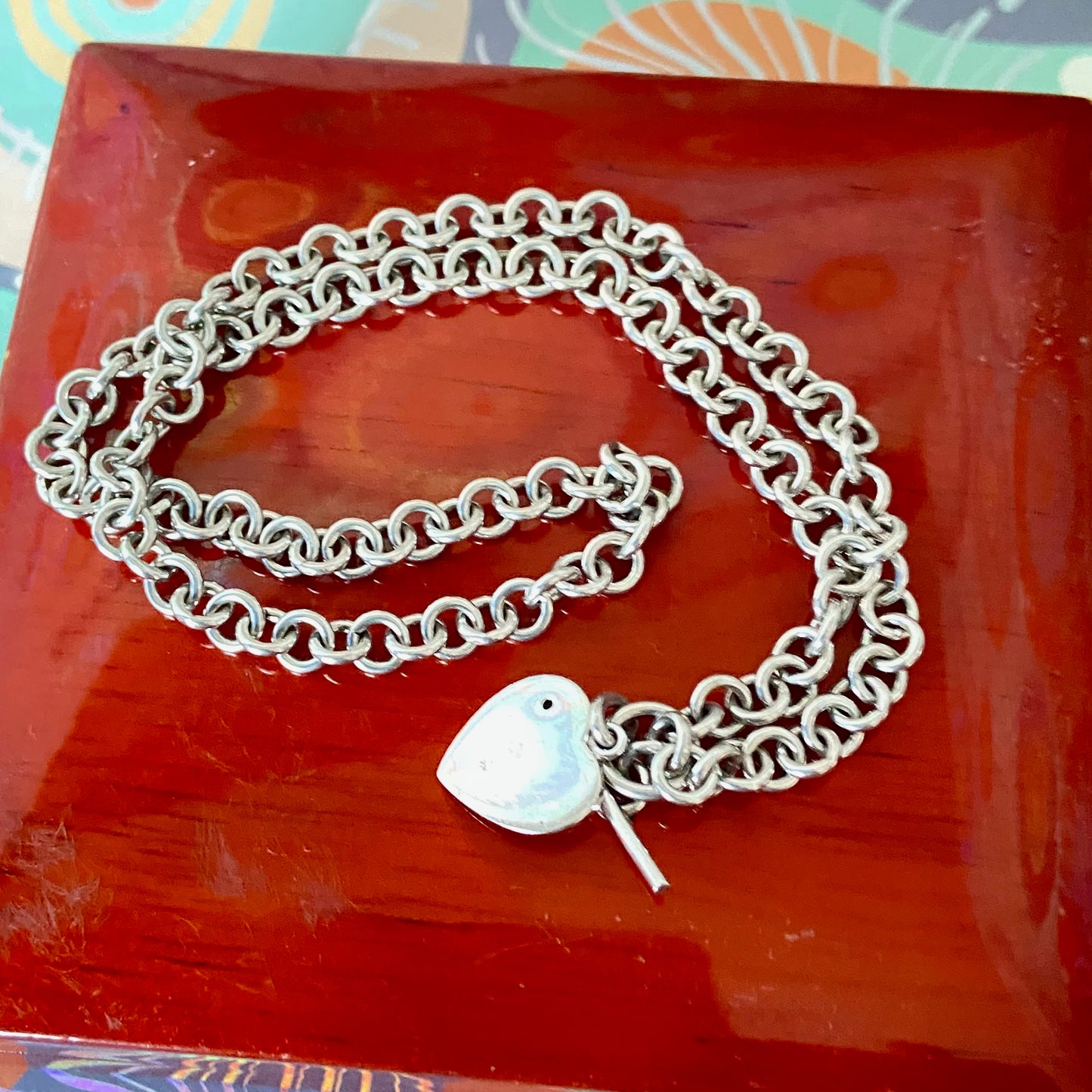 Sure T bar Hot Diamonds Necklace with a Solid Sterling Silver Heart with a Diamond. 26g. 40cm in Length