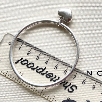 Links of London Bangle with Links of London Puffed Heart Charm  Size: Medium -19cm Round