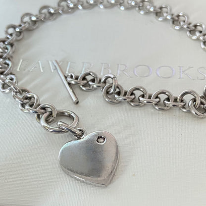 Amazing Preloved Sure T bar Hot Diamonds Bracelet with a Solid Sterling Silver Heart with a Diamond. 15g. 18cm in Length