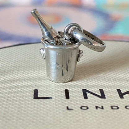 Preloved Links of London  Sterling Silver Champagne Bucket Charm minor wear