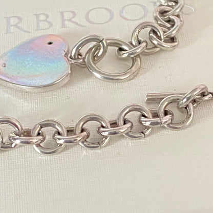 Amazing Preloved Sure T bar Hot Diamonds Bracelet with a Solid Sterling Silver Heart with a Diamond. 15g. 18cm in Length