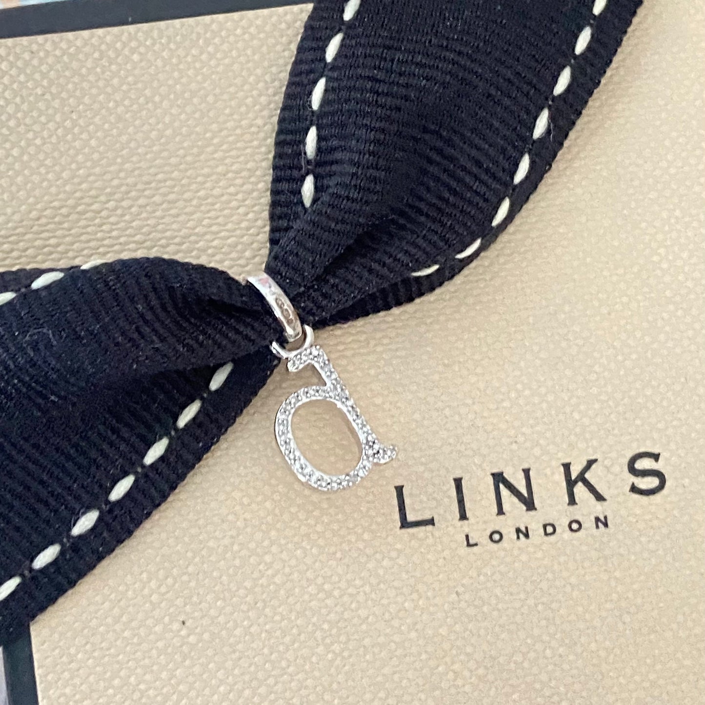 Links of London Alphabet Letter d Charm with Pavé Diamonds