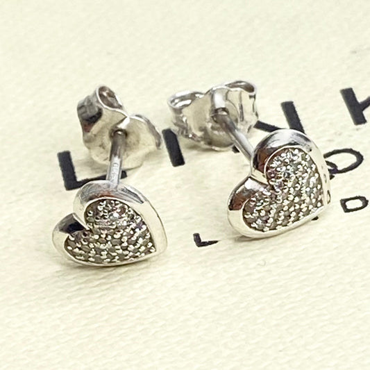 Links of London Sterling Silver Diamond Pave Stud Earrings