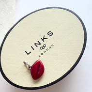 Links of London Large Red Enamel Lips Sterling Silver Charm