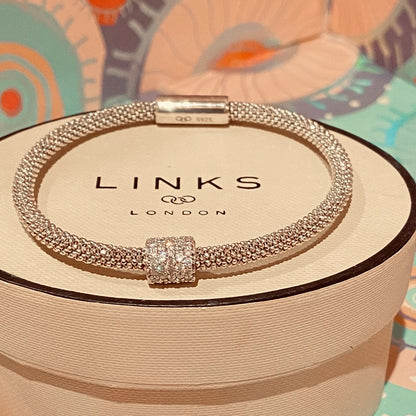 Links of London Silver Star Dust Bead Bracelet – 18.7 cm end to end Medium