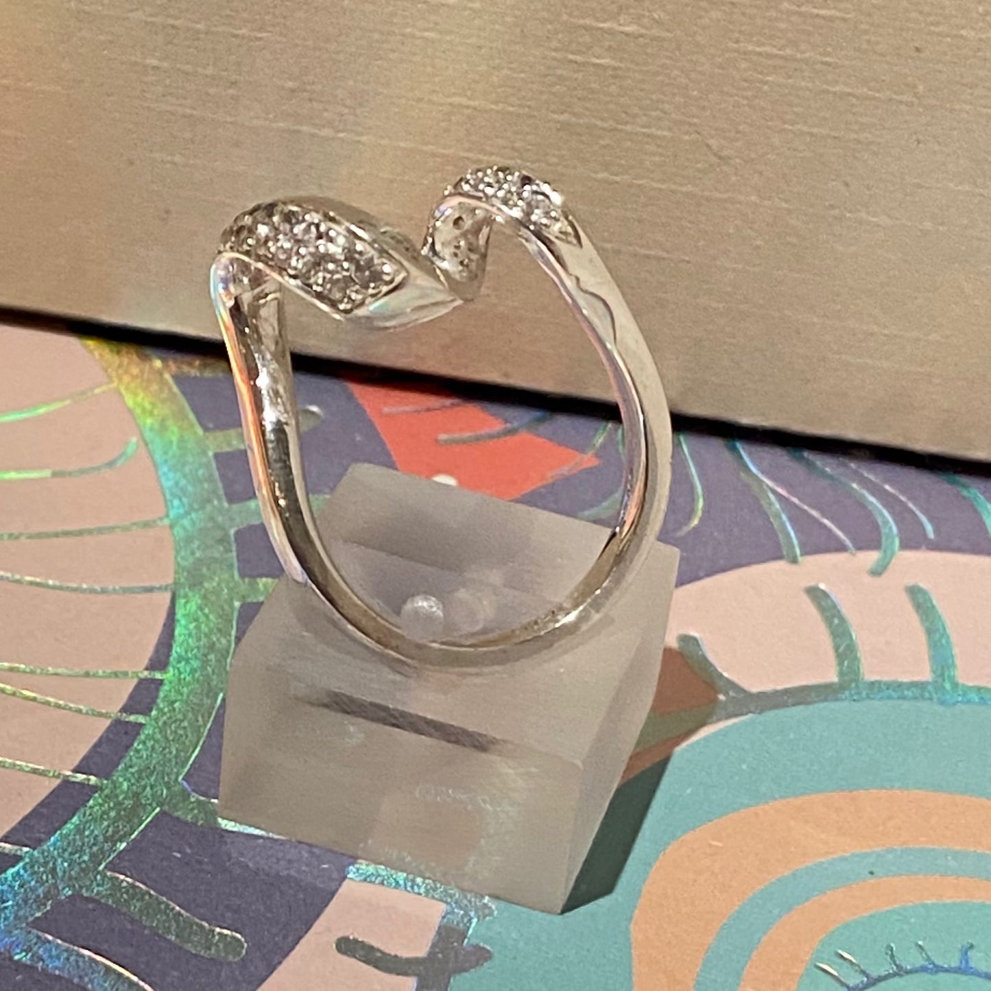 Links of London Silver Entwine white Sapphire Pave Ring