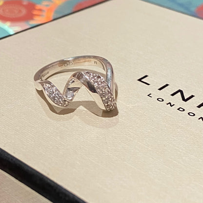 Links of London Silver Entwine white Sapphire Pave Ring