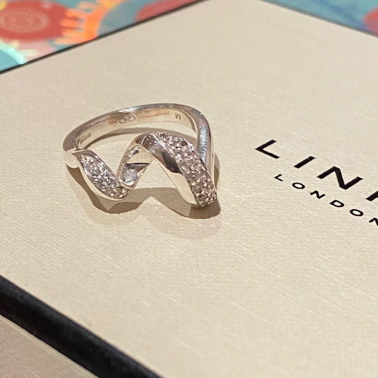 Links of London Silver Entwine white Sapphire Pave Ring