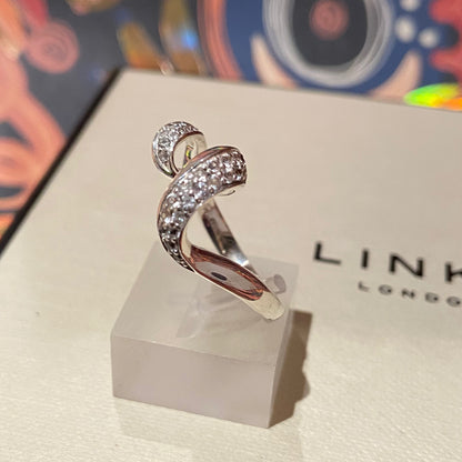 Links of London Silver Entwine white Sapphire Pave Ring