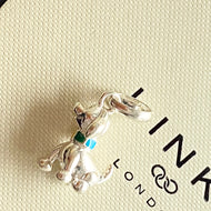 Links of London Happy Dog Charm with a Colourful Collar Sterling Silver Charm