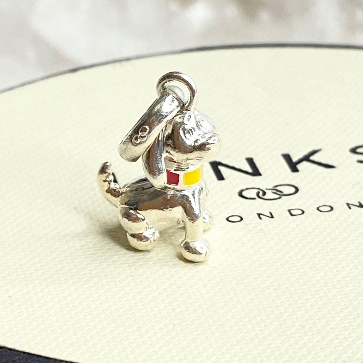 Links of London Happy Dog Charm with a Colourful Collar Charm
